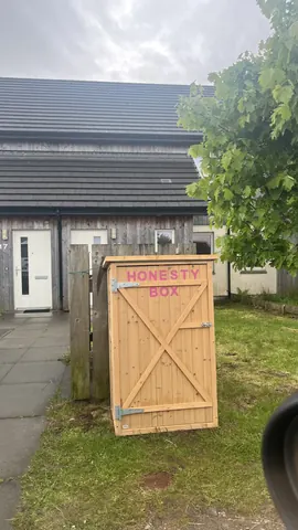 A wooden box with the word honestly written on it.