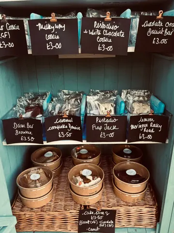 A display of food items in a store.
