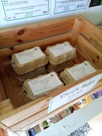 A wooden box with a sign that says "duck bugs" on it.