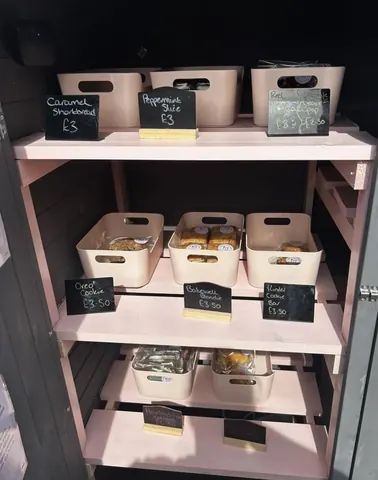 A white box with black writing on it.