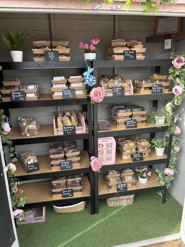 A display of food items in a store.