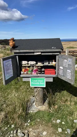 A box with a rooster on top of it.