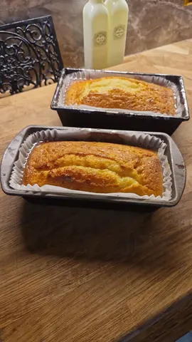 Two loaves of bread in a tin.