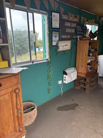 A room with a desk and a microwave.