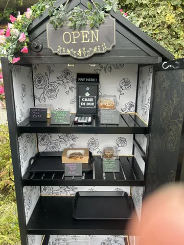 A black box with a sign that says "open" on it.