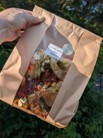 A bag of food with a label that says "Lomatina Pasta".
