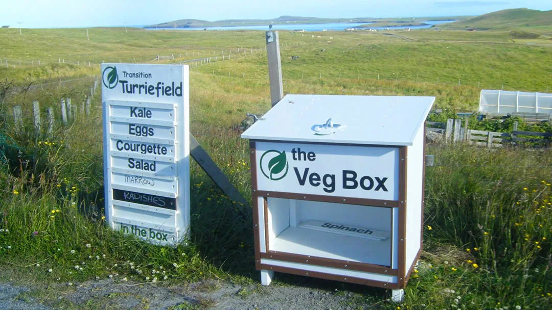 The Veg Box at Transition Turriefield: honesty box on HonestyBox.uk