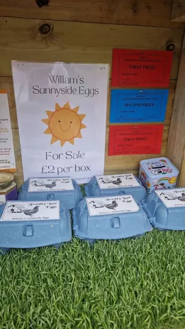 A sign for William's Sunnyside eggs.